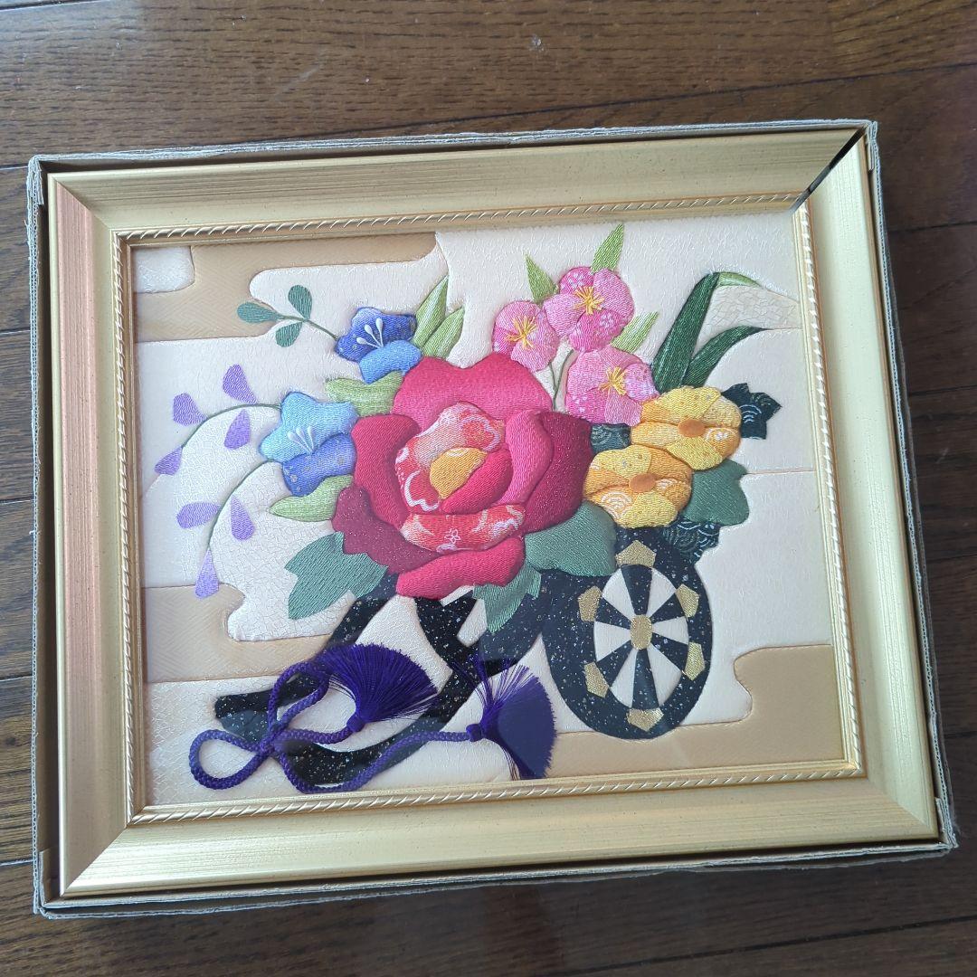 きめこみパッチワーク　福寿花車