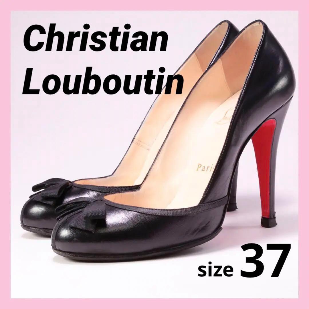 美品✨クリスチャンルブタン　ハイヒール　レッドソール　ビブラムソール　リボン