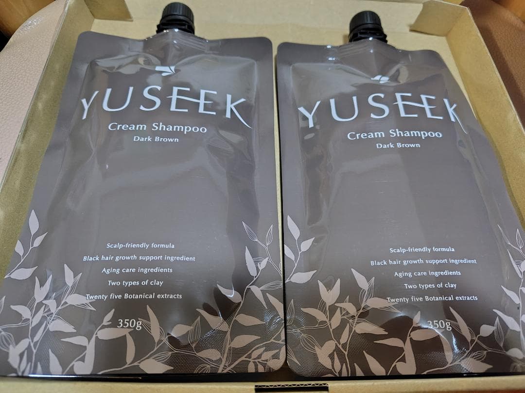 YUSEEK クリームシャンプー　ダークブラウン 350g x 2