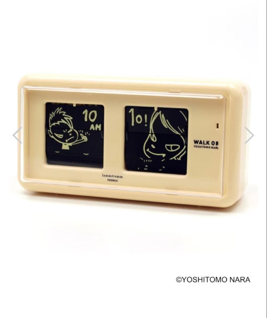 【新品未開封】奈良美智 パタパタクロック WALK ON ベージュ