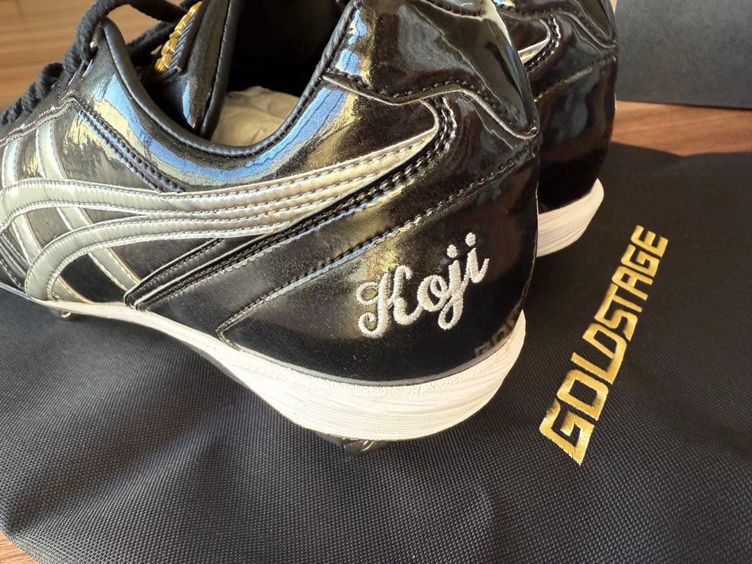 ASICS 野球用スパイク 黒/近本光司ロゴ入り　新品