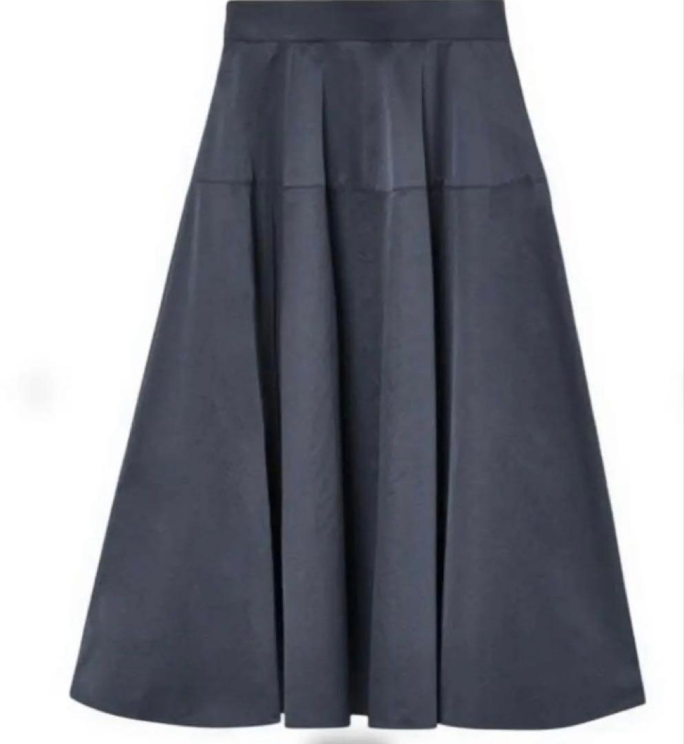 アナイ フレアスカート ネイビー タフタ 38 M