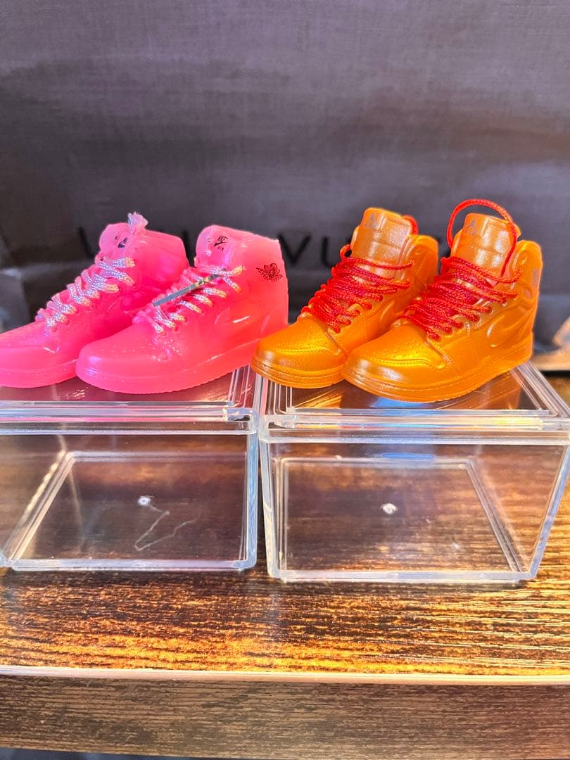 NIKE エアジョーダン 1 ミニチュアモデル 2足セット クリアケース付