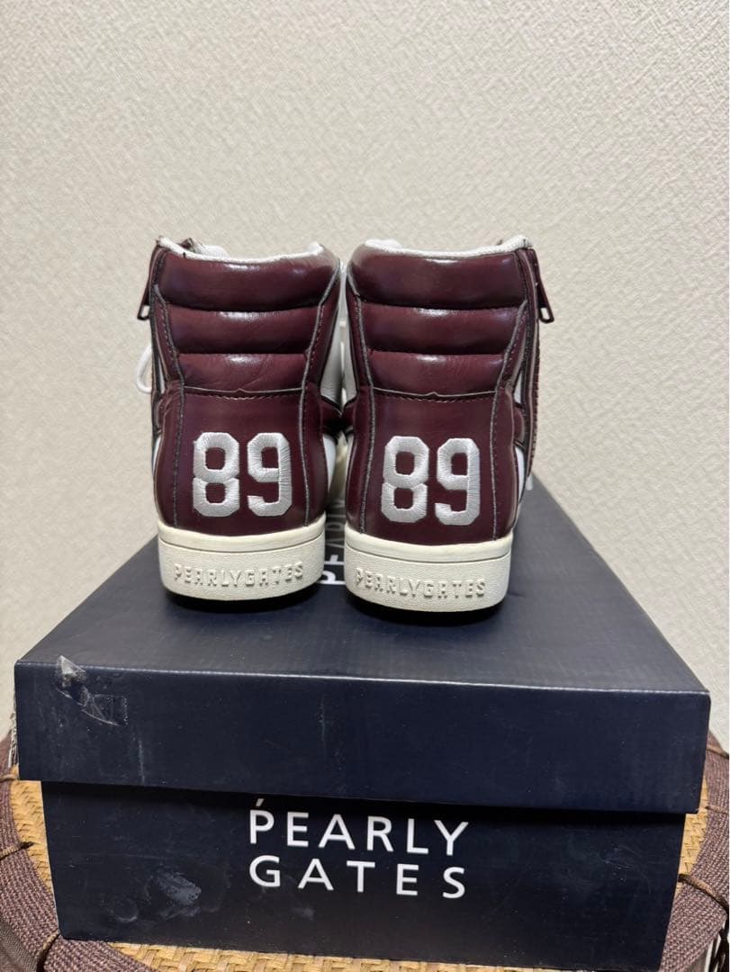 1度のみ使用】23.5 PEARLY GATES ハイカットスニーカー 89