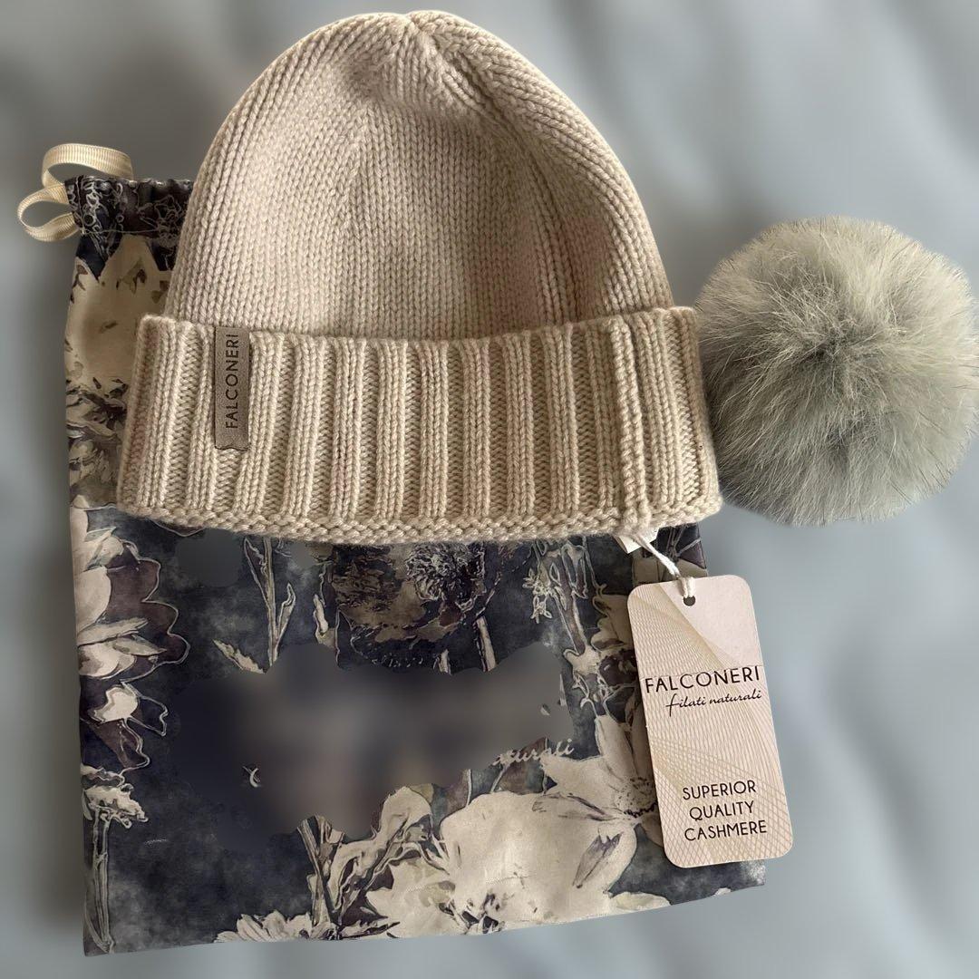 FALCONERI カシミヤ 100%ニット帽 TU 新品未使用品 - メルカリ
