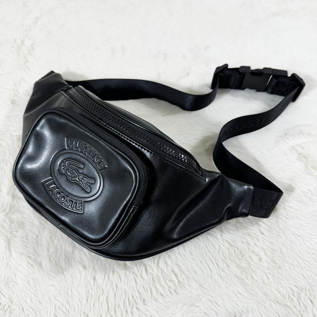 SUPREME×LACOSTE 18SS ウエストバッグ レザー 購入証明付