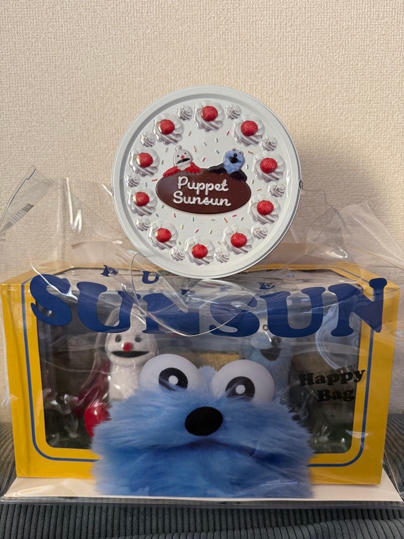 パペットスンスン　フィギュア　ハッピーバッグ　セブンイレブン+ケーキ缶 パベットスンスン」限定アイテム入りハッピーバッグがセブンで発売