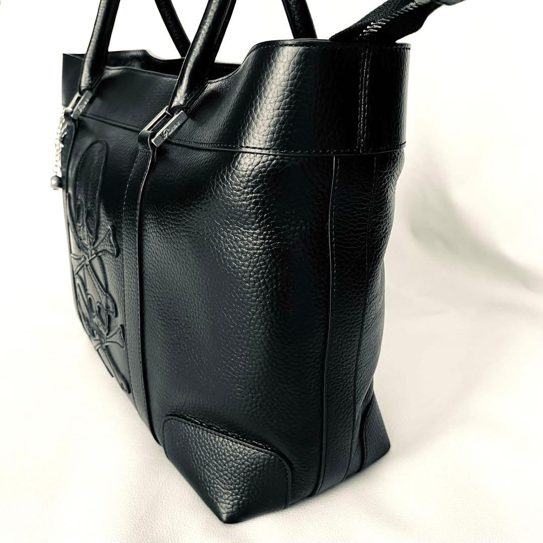 すーさん様専用 Roen ロエン 3連スカルパッチ トートバッグ 黒 レザー