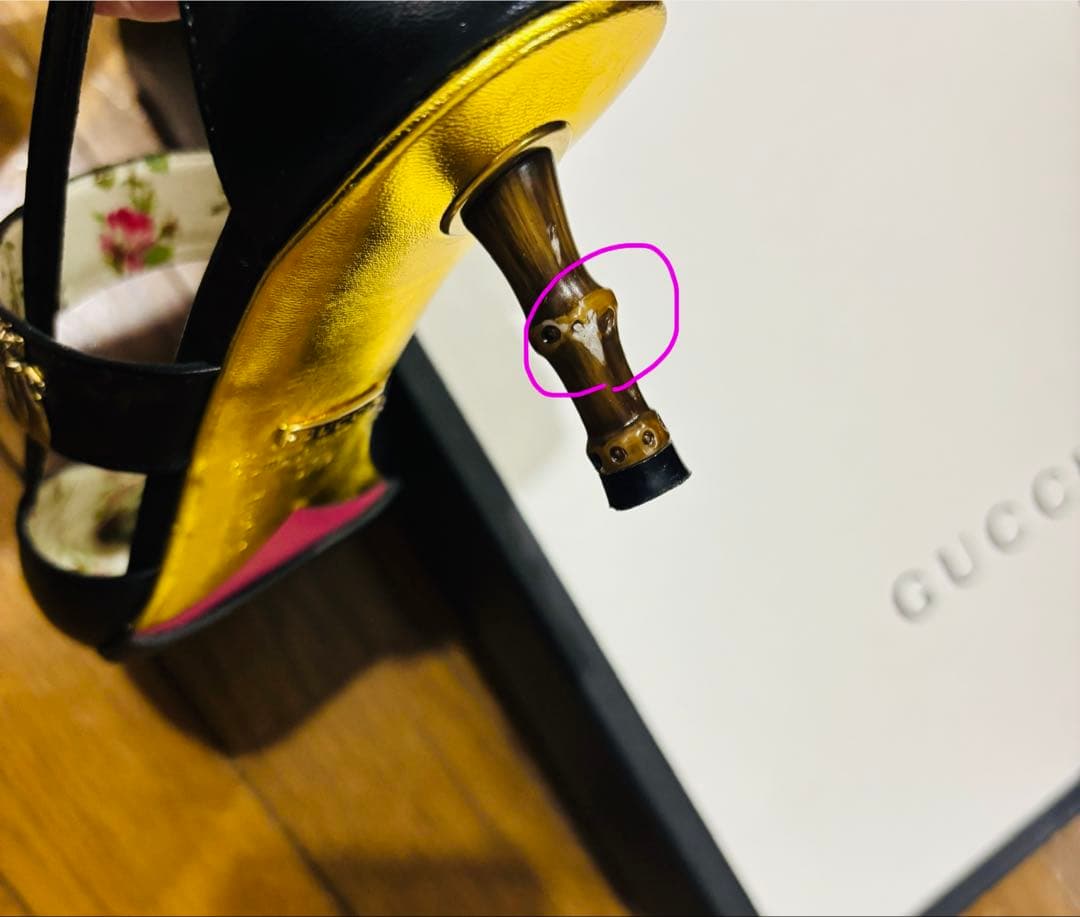 値下】美品 gucci グッチ バンブーヒール パンプス 37.5 ミケーレ