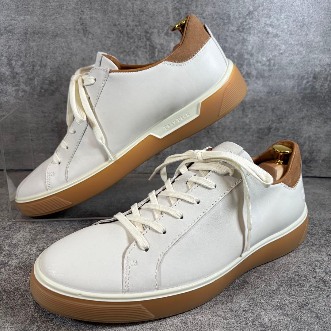 極美品　ecco エコー　ストリートトレイ　レザースニーカー　ホワイト　27.5