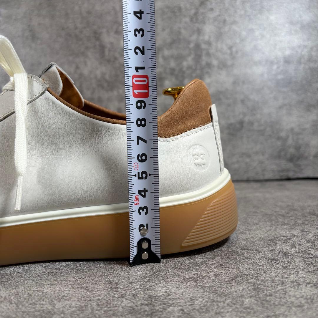 極美品 ecco エコー ストリートトレイ レザースニーカー ホワイト 27.5