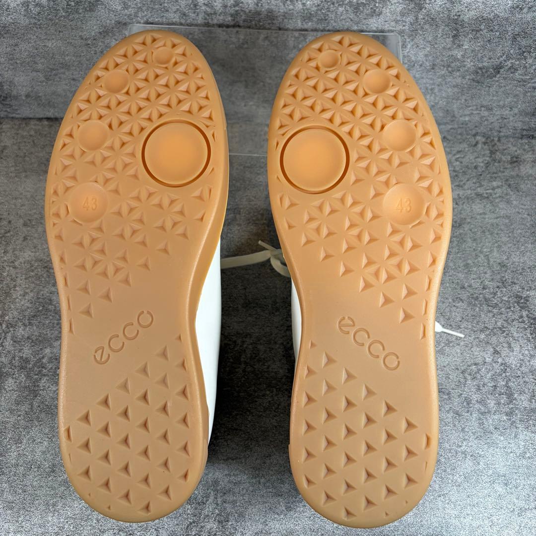 極美品 ecco エコー ストリートトレイ レザースニーカー ホワイト 27.5