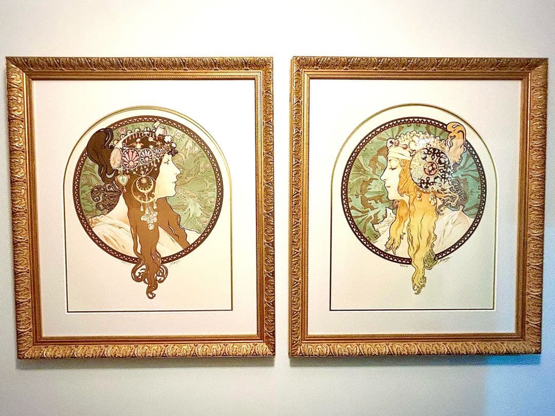 【訳あり】 ミュシャ ビザンティン風の頭部 ブロンド ブルネット 2枚組 訳あり】 ミュシャ ビザンティン風の頭部 ブロンド ブルネット 2枚組