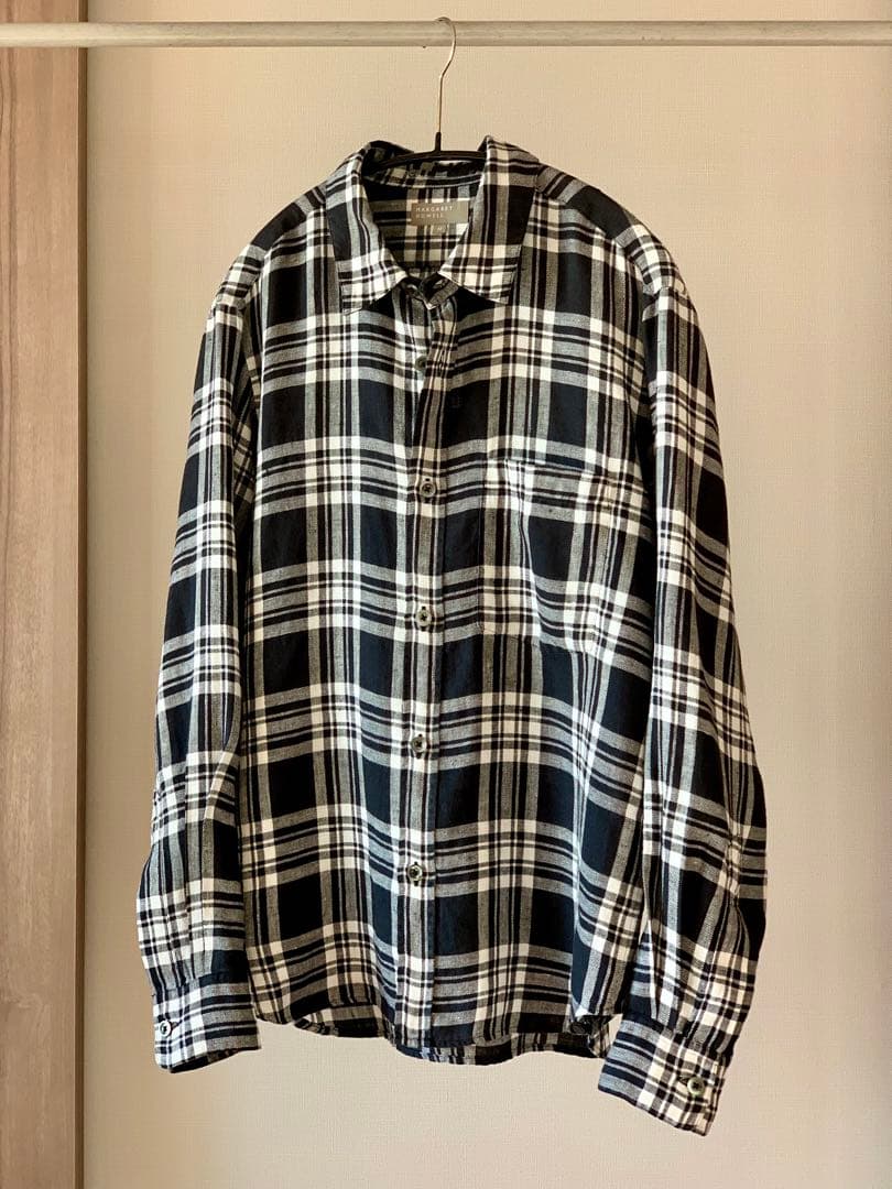 に*み様 Margaret Howell ブラック×ホワイト チェック リネンシ