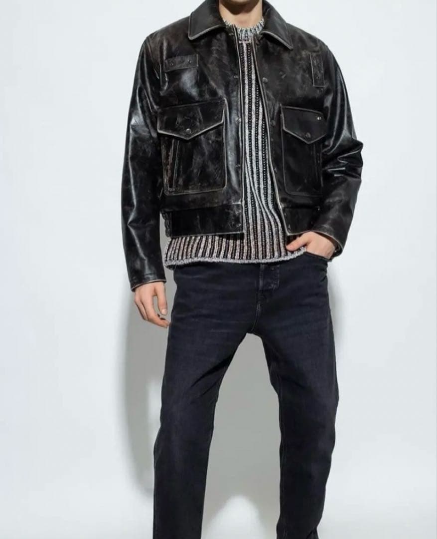 DIESEL レザージャケット ブラック グレン マーティンス