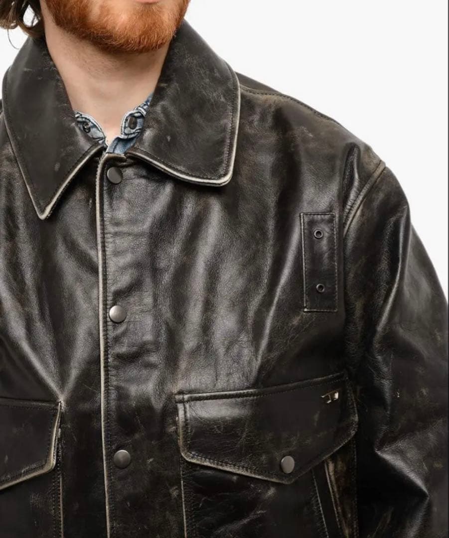 DIESEL レザージャケット ブラック グレン マーティンス