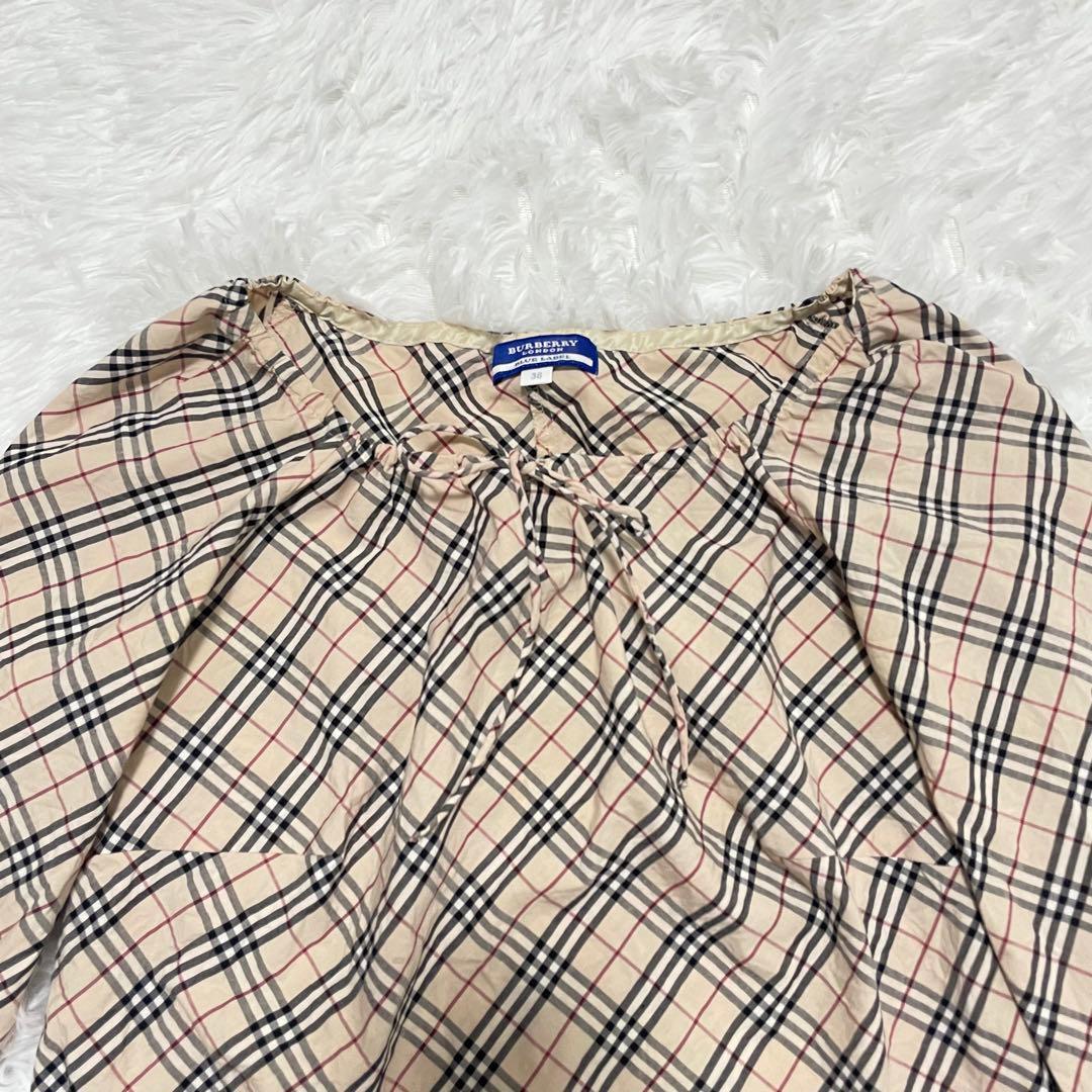 Burberry ブルーレーベル ノバチェック柄ブラウス リボン - メルカリ