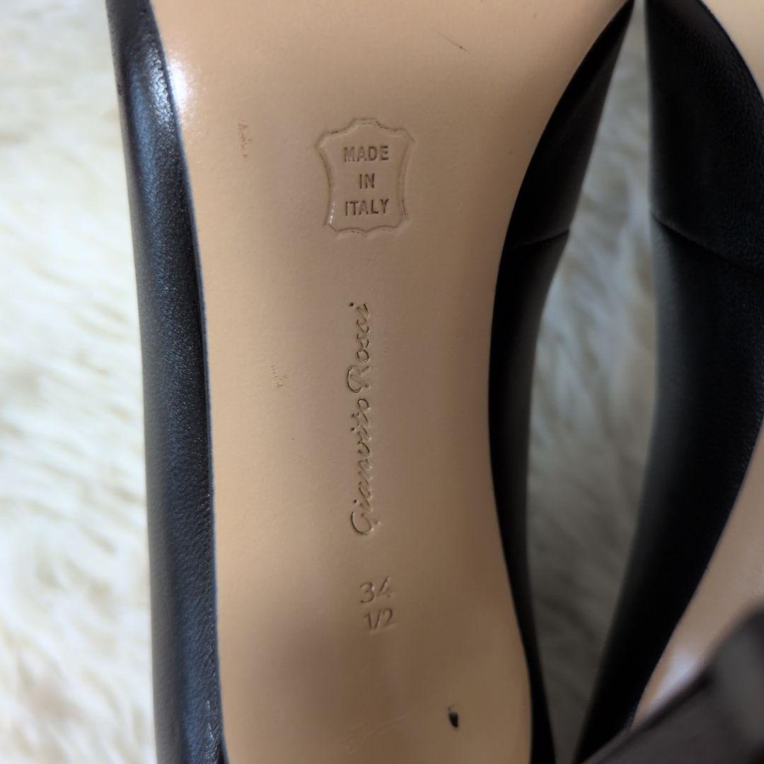 極美品】Gianvito Rossi オープントゥヒールパンプス 黒 22cm