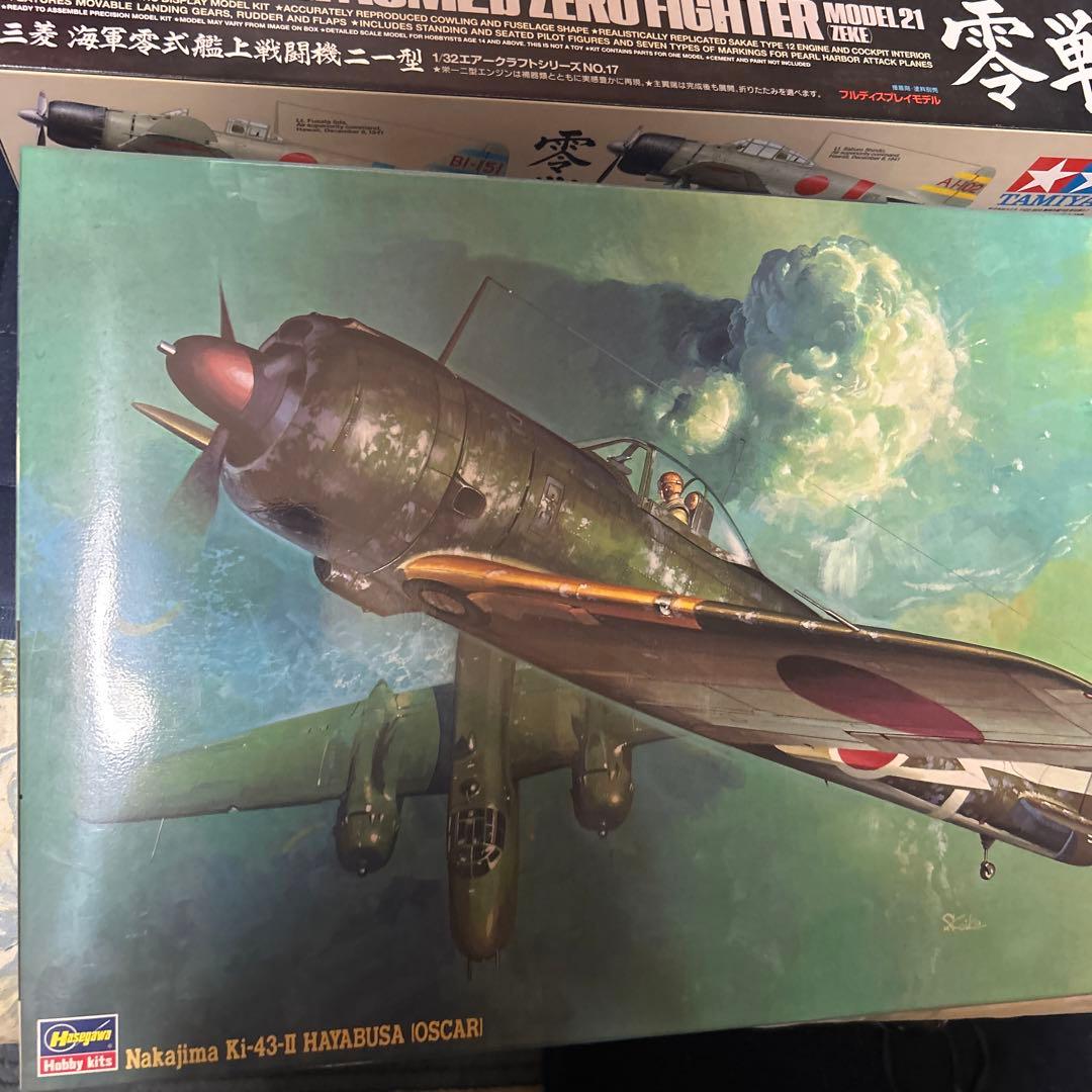 ハセガワ 紫電改 疾風 隼 タミヤ 零戦ニ一型 1/32戦闘機プラモ4種