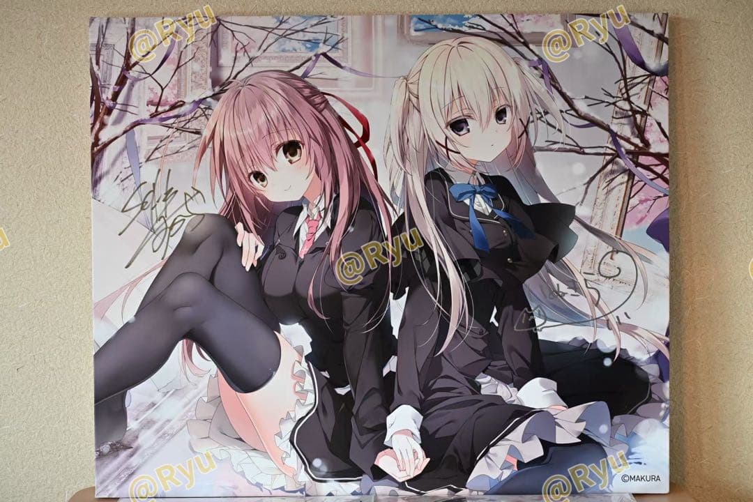 サクラノ刻 直筆サイン入り 稟＆雫特大ファンダムアート サクラノ詩 サクラノ刻 御桜稟 雫 直筆サイン入り特大ファンダムアート