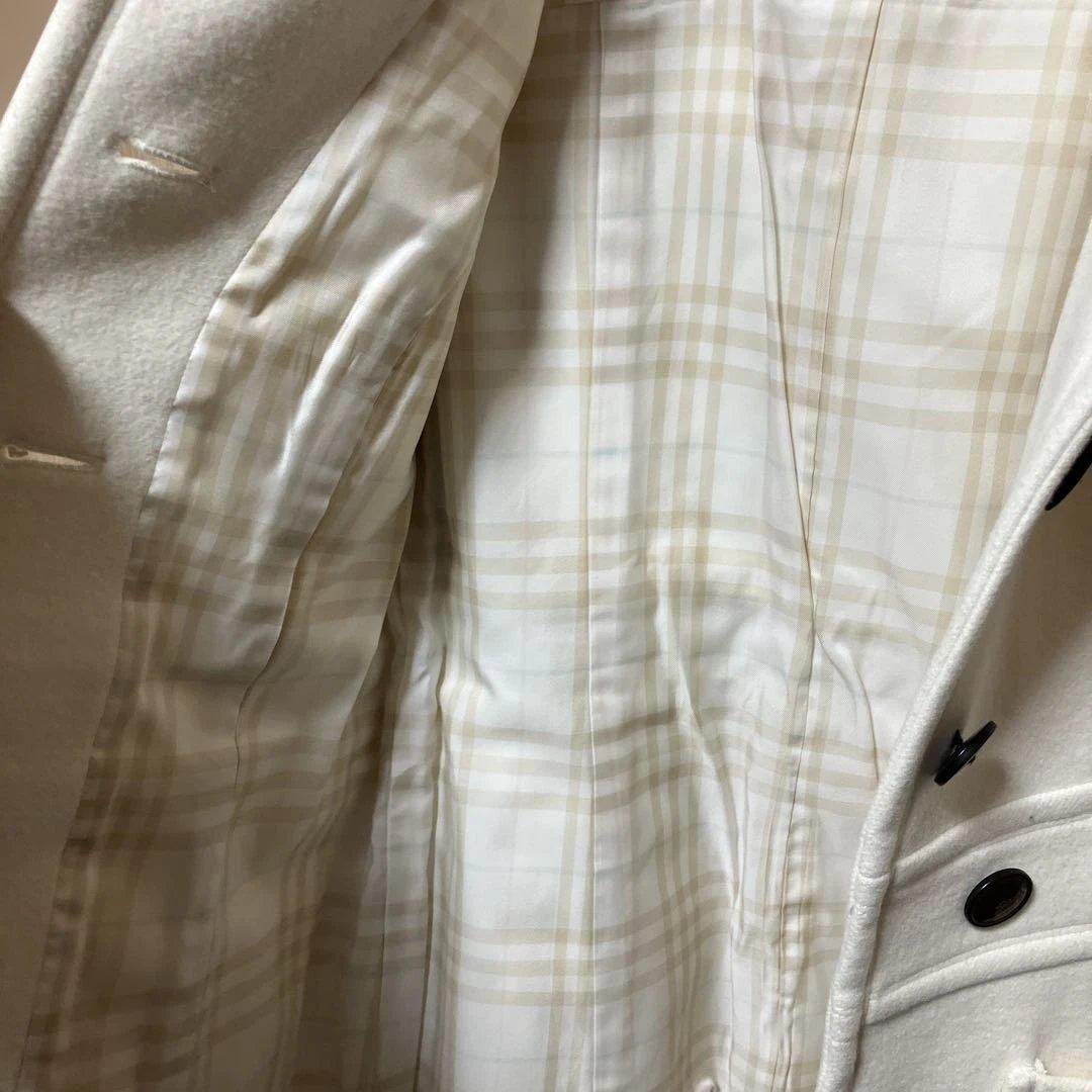 BURBERRY BLUE LABALアンゴラ ホワイト フーデットコート美品 - メルカリ