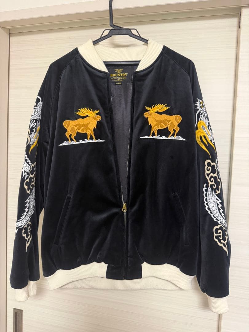HOUSTON スカジャン X-LARGE ALASKA刺繍