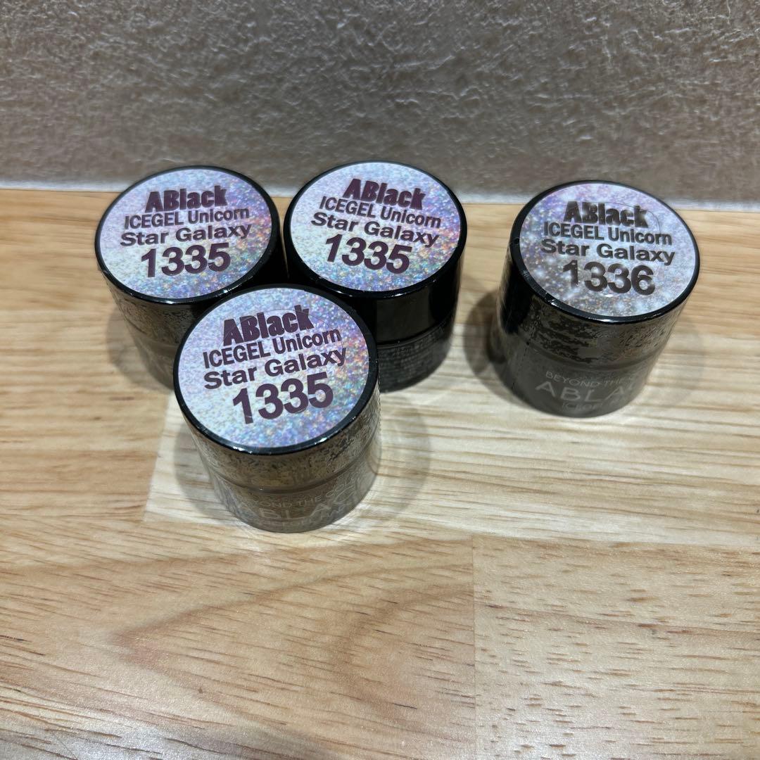A Black ジェルネイル 4個セット ユニコーンスターバージョン