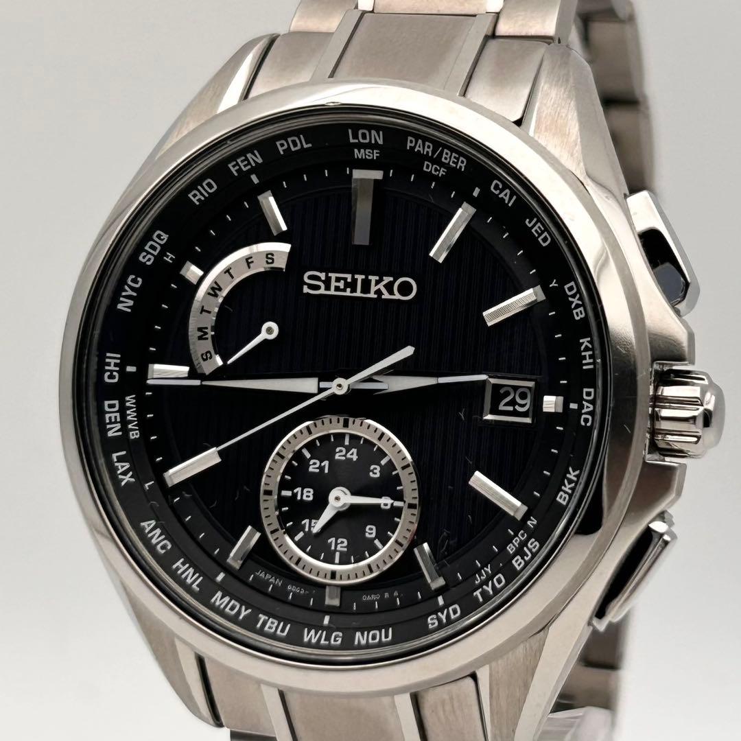 【付属品完備 稼働】 SEIKO ブライツ8B63-0AV0 電波ソーラー