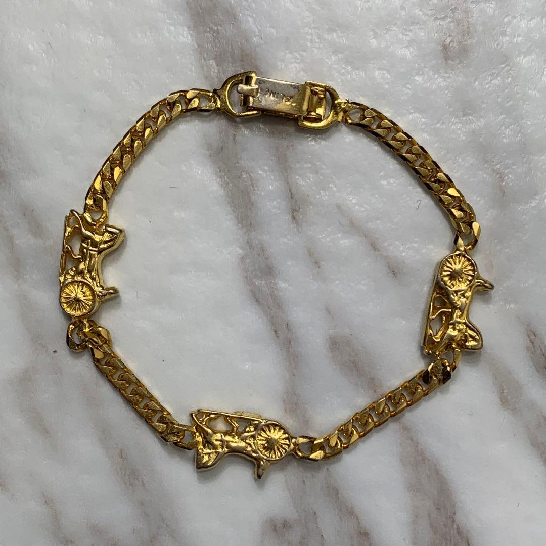 90s　CELINE　ブレスレッド　馬車　喜平ゴールド　イタリア製　ヴィンテージ