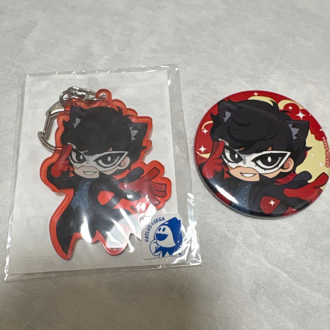 ペルソナ5 タクティカ ナンジャタウン アクキー 缶バッジ 主人公