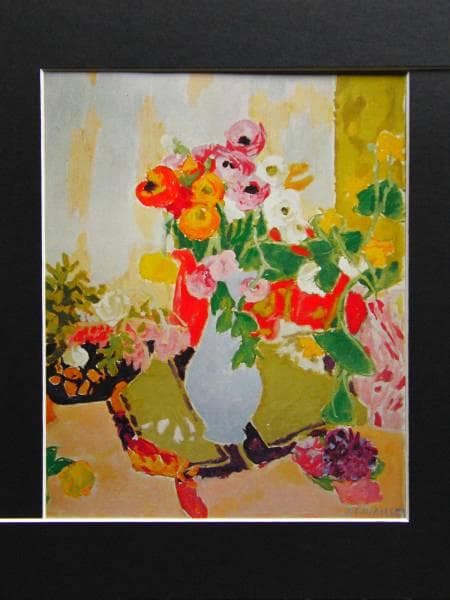 ジュリ・カワイエス、青い花びん、超希少額装用画版、新品額装付