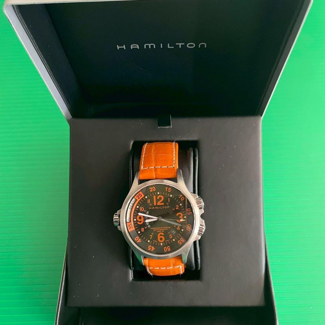 イ*ゴ様 Hamilton アナログ時計 クロコダイルレザー