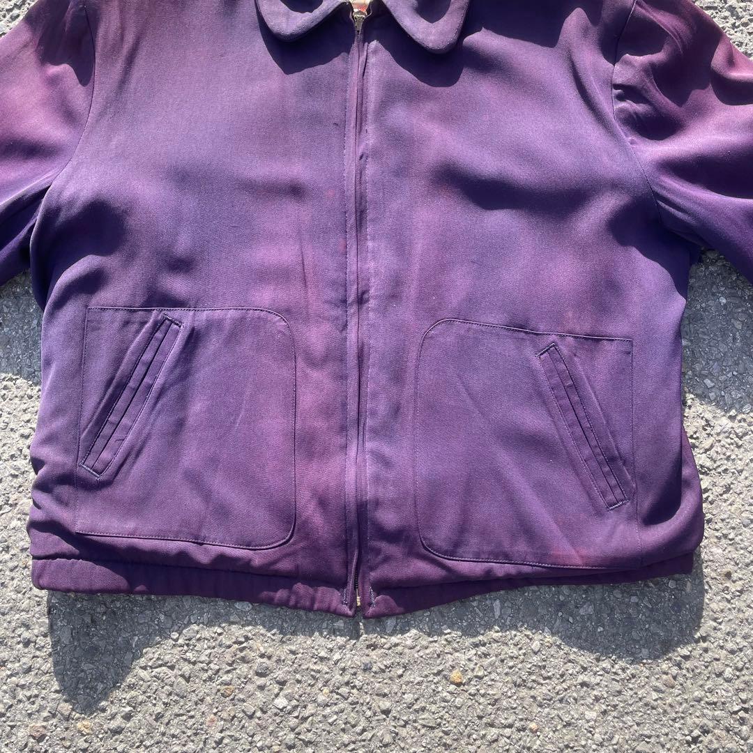 50s レーヨンギャバジャン 茄子紺 サイズ40 - メルカリ