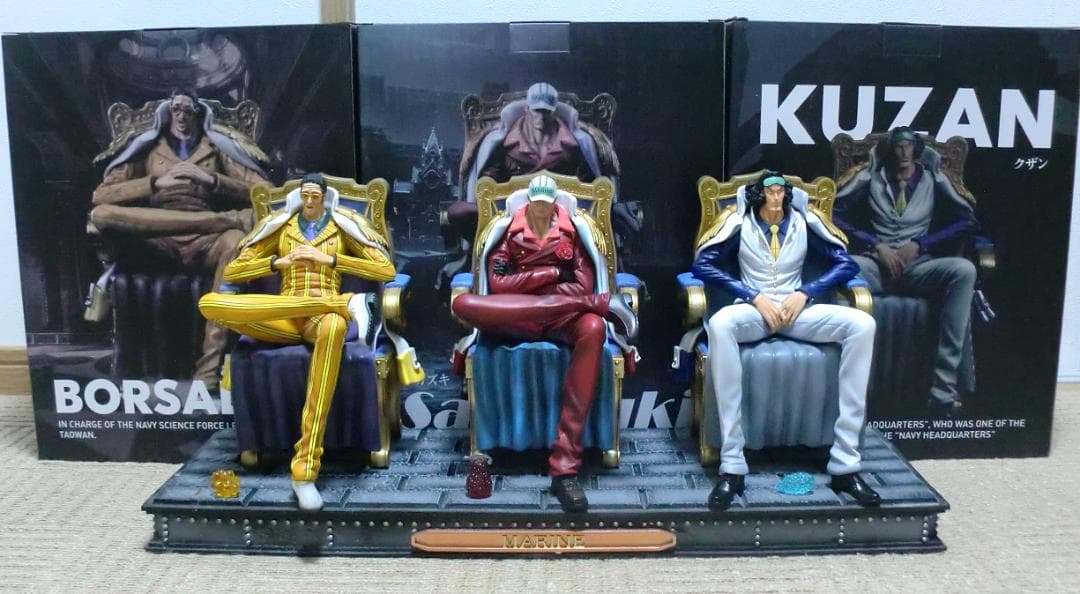海軍 三大将 海外限定 ガレージキット フィギュア 赤犬 黄猿 クザン 専用台座