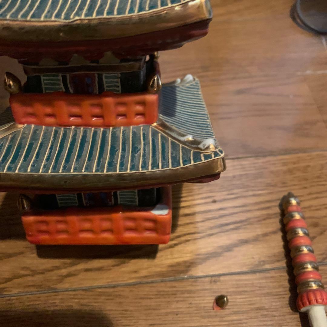 希少 九谷焼 五重塔 置物 骨董