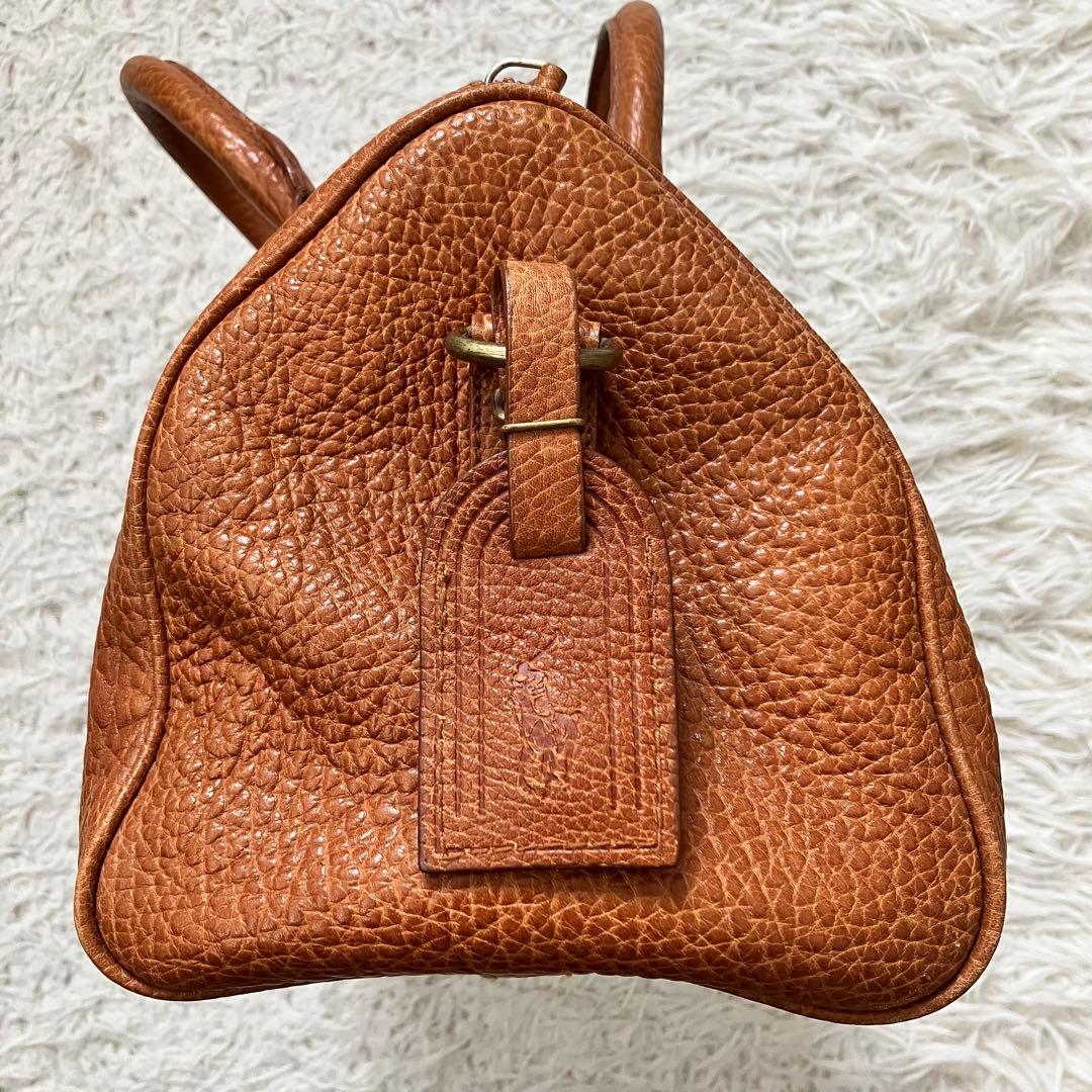 《美品人気早い者勝ち》ラルフローレンralph laurenミニボストンシボ革