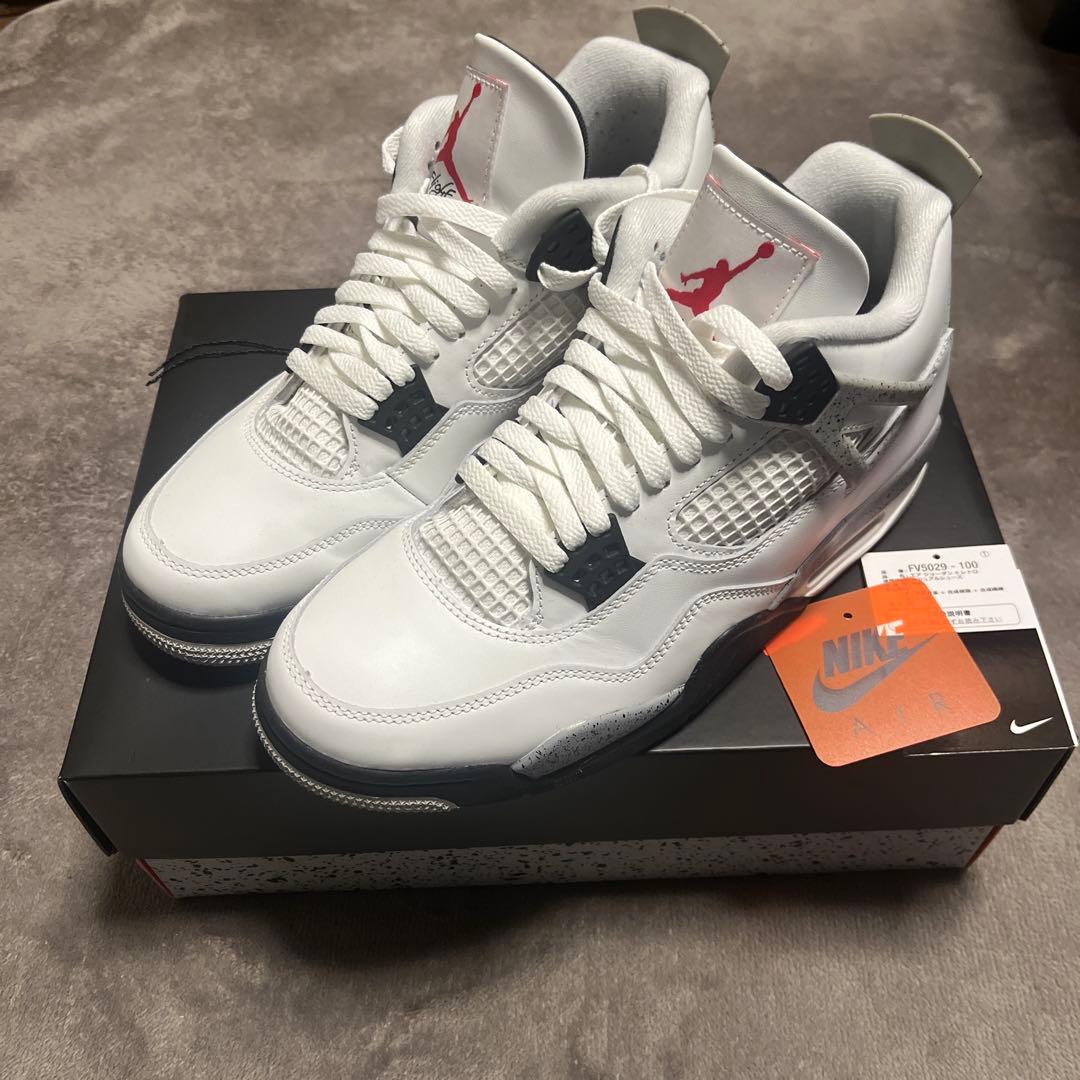 靴 Nike Air Jordan 4 White cement Air Jordan 4 Retro 