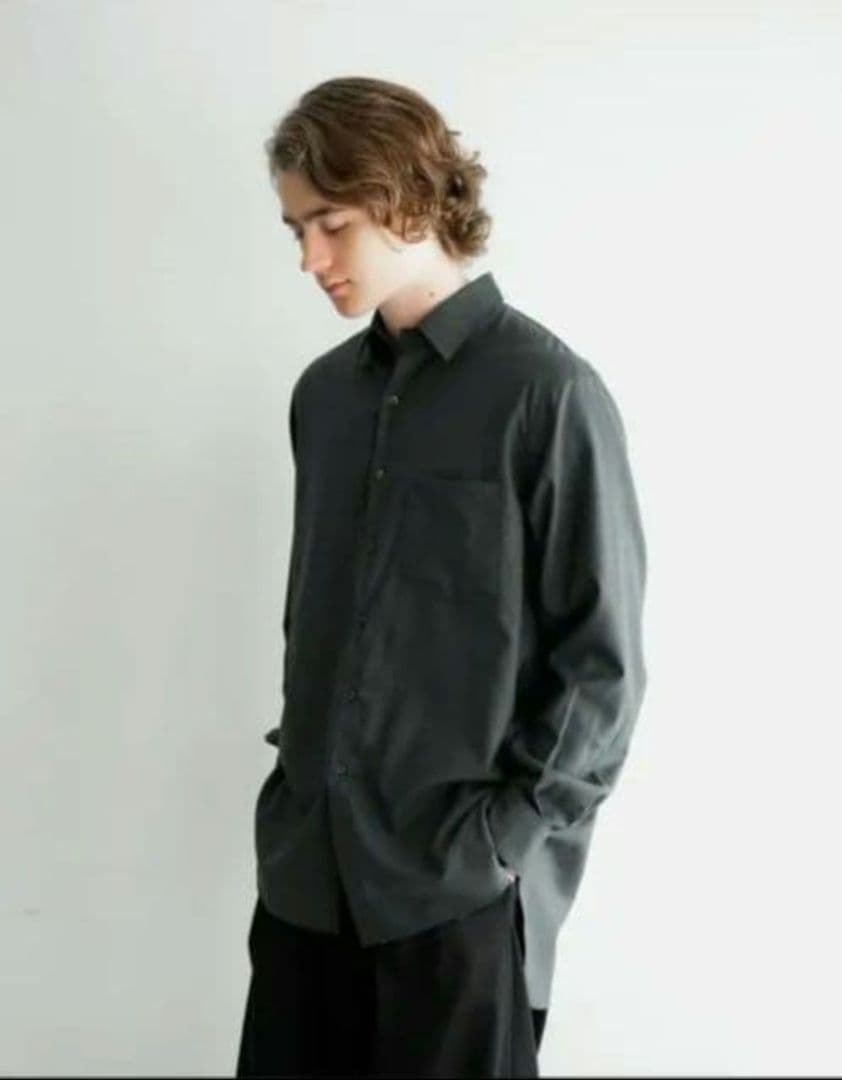 CTHY Super140's 尾州ウールシャツ グレー サイズ1