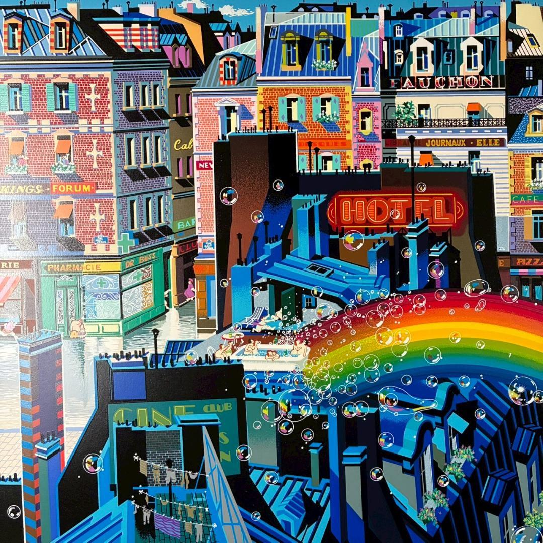 美品 ヒロ・ヤマガタ「バブル/BUBBLES」シルクスクリーン 大作 直筆