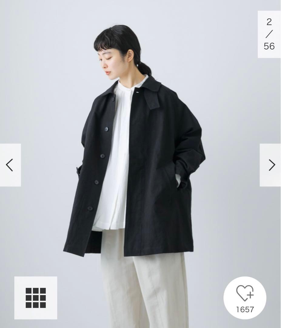 新品タグ付◆ かぐれ コットンバックタックショートコート　ブラック