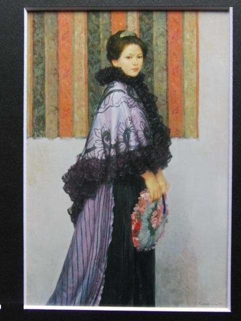 中山忠彦、【妝う】、希少な大判額装用画集より、新品額装付、状態良好