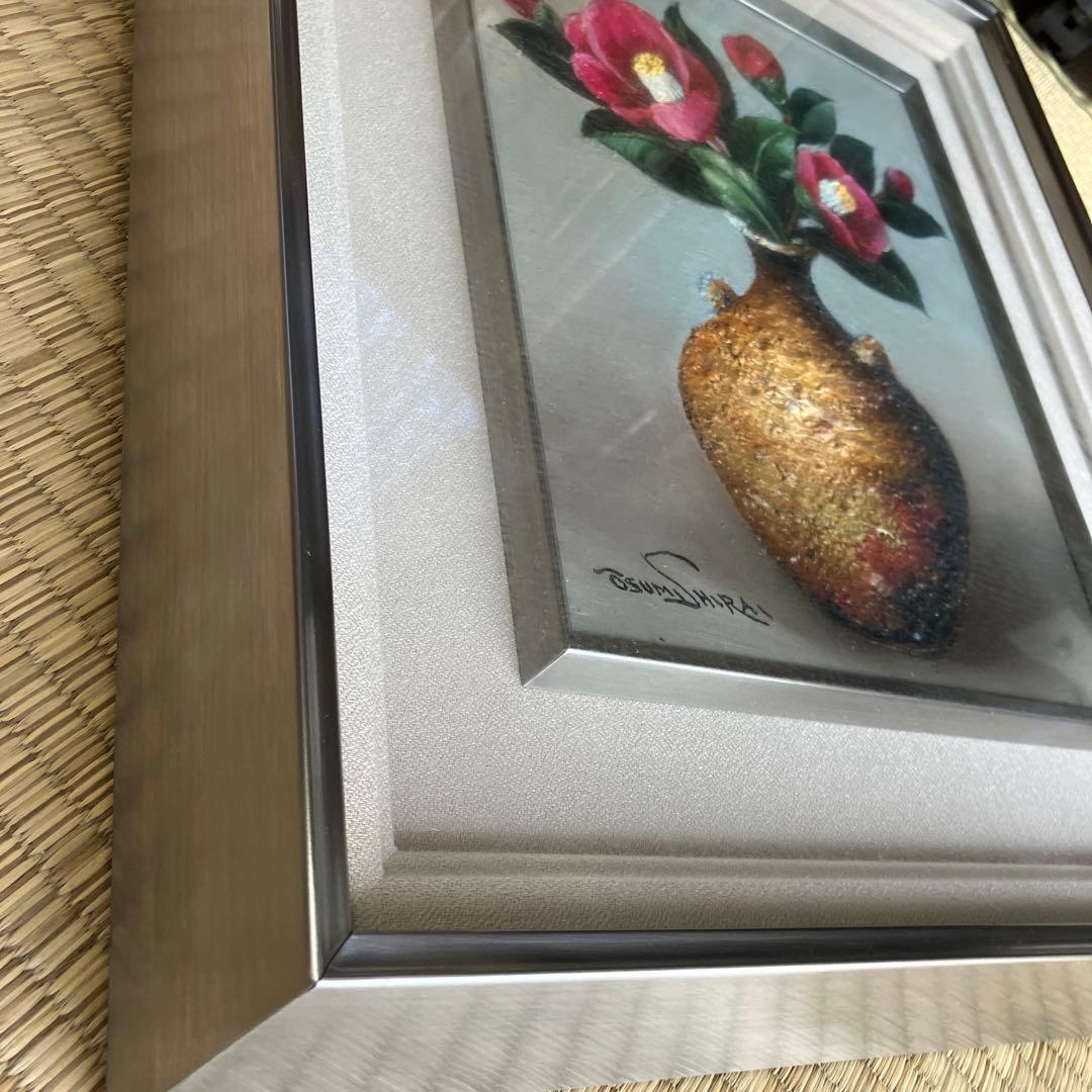 値下げ☆OSUMI SHIRA 白井大澄 花瓶の花 油彩画 - メルカリ