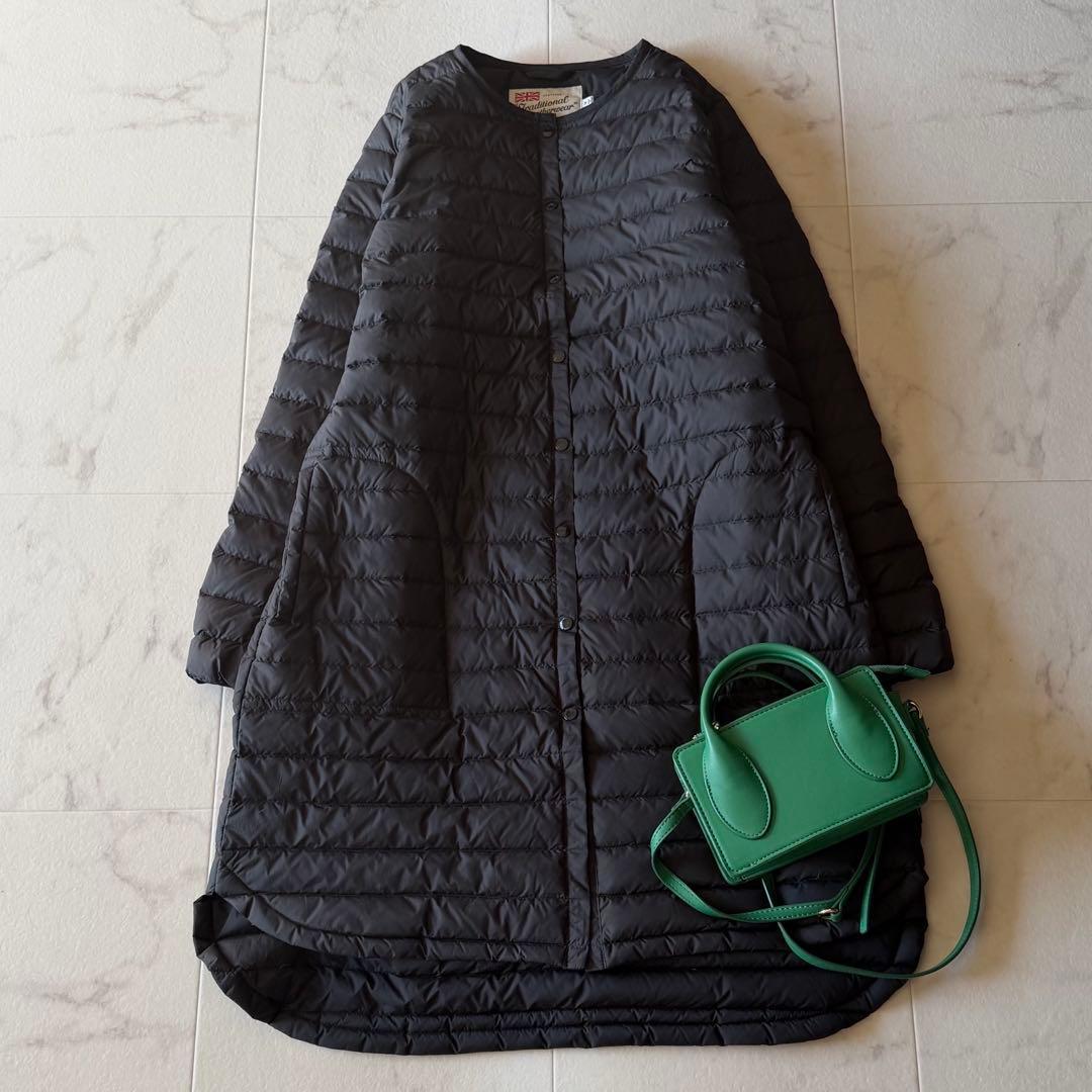 美品*トラディショナルウェザーウェア アークリーロングダウンコート ブラック36