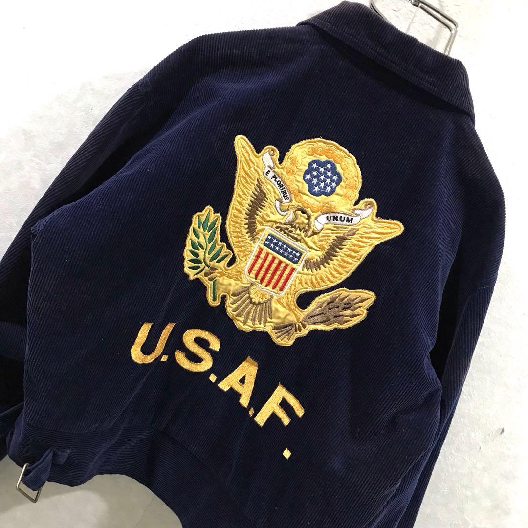 新品 HOUSTON USAF コーデュロイジャケット FFA チェーン刺繍 M
