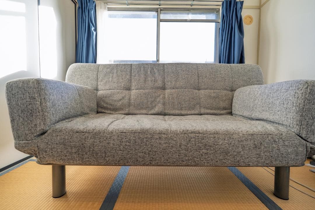 ニトリ 背もたれと肘掛けが動くソファベッド(マークスAM GY)