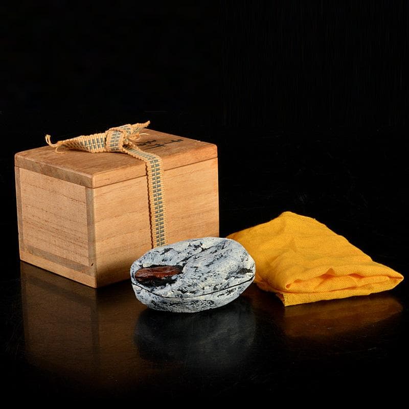 茶道具　乾漆　干柿　香合　時代箱　V　6223