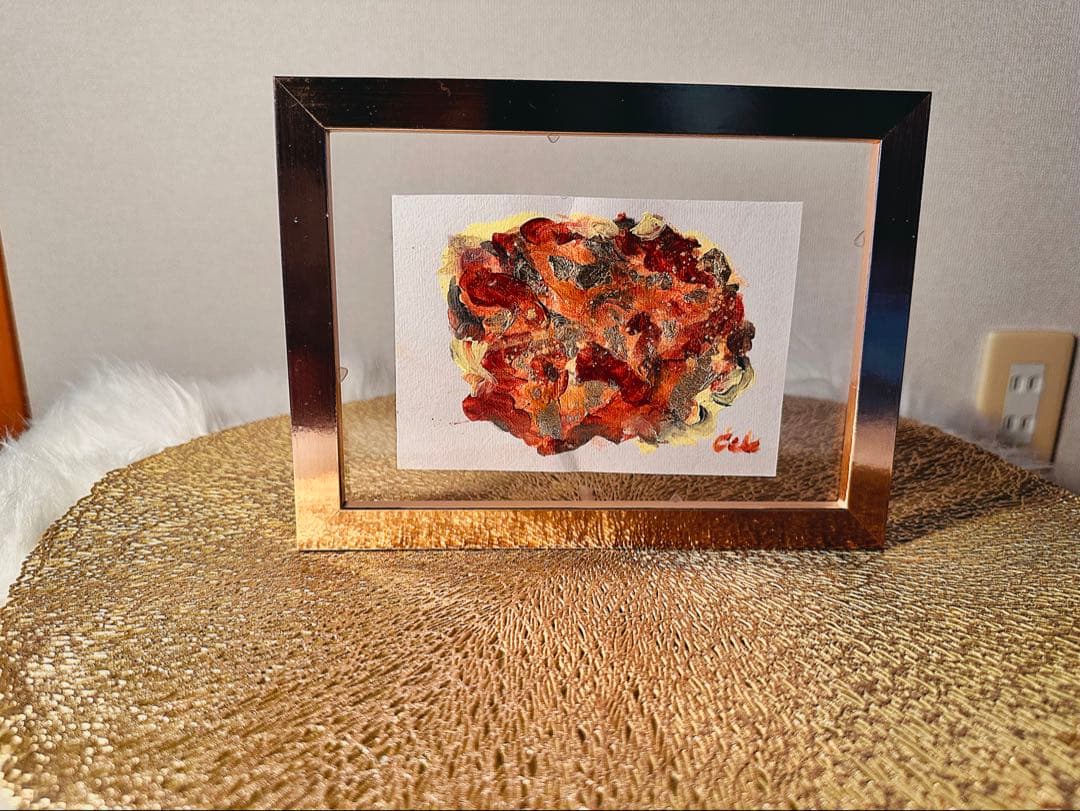 開運 金運アップ 原画 Cleo 抽象画 額入り ローズゴールド - メルカリ
