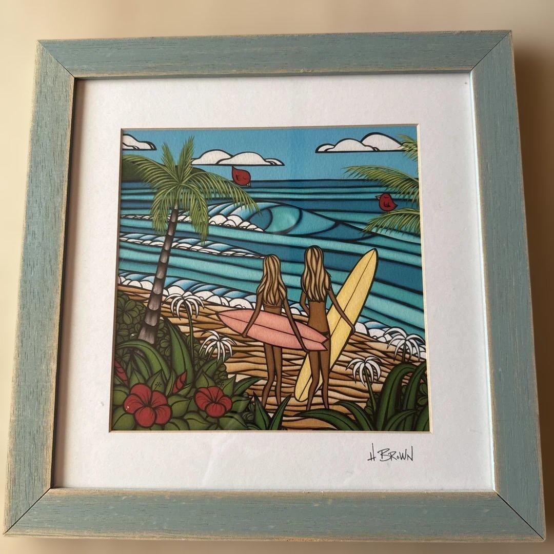 H. BROWN サーフィン アート フレーム付き