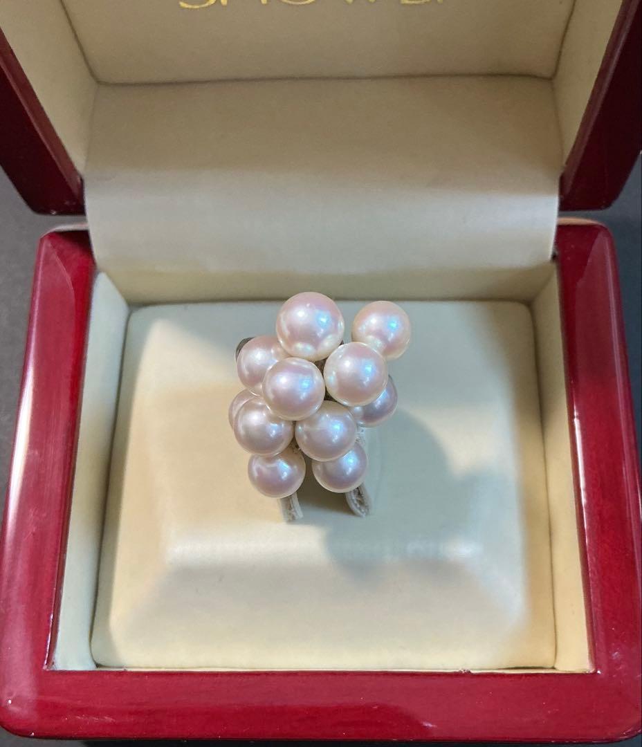 ま*♪様 刻印有り！本物保証！PT900 天然パールリング！8.5号 8.14g