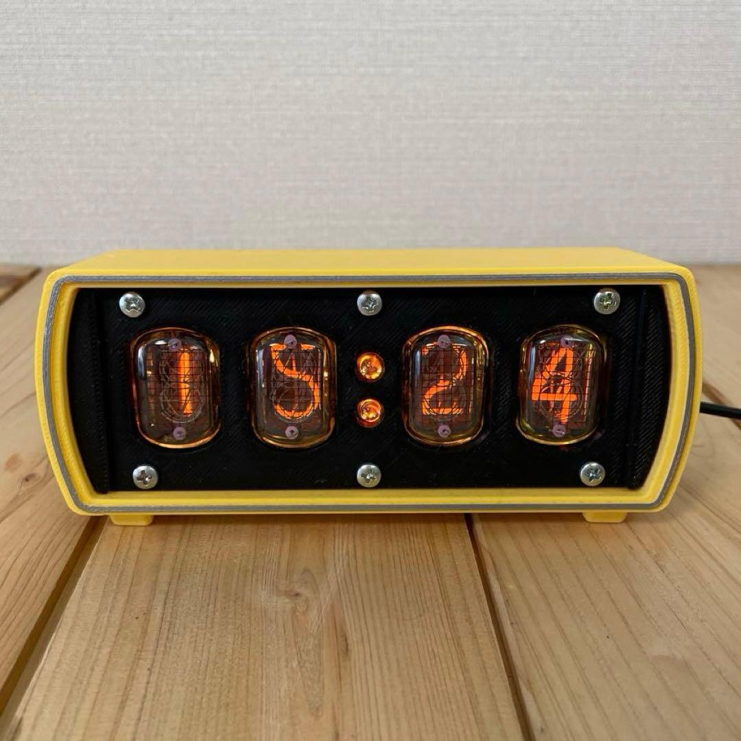 ニキシー管時計 NIXIE CLOCK 4桁 IN-12使用 イエロー
